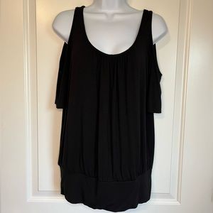 Boston Proper Black Cold Shoulder Top